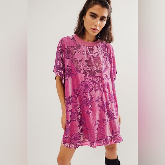Free People Dresses & Skirts - Free People Botanical Blooms Velvet Mini Dress